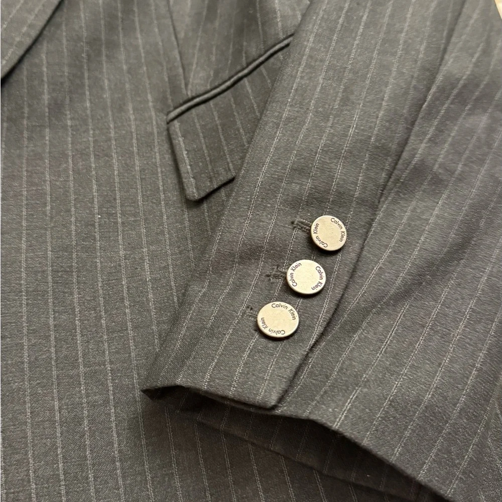 Calvin Klein Women’s Black Pinstripe Blazer - Picture 2 of 3